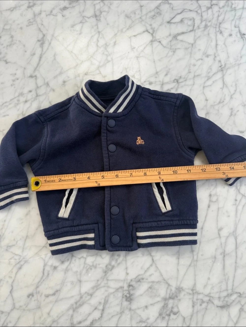 Gap Sz 6-12 Mo Varsity Jacket Navy Blue Kids